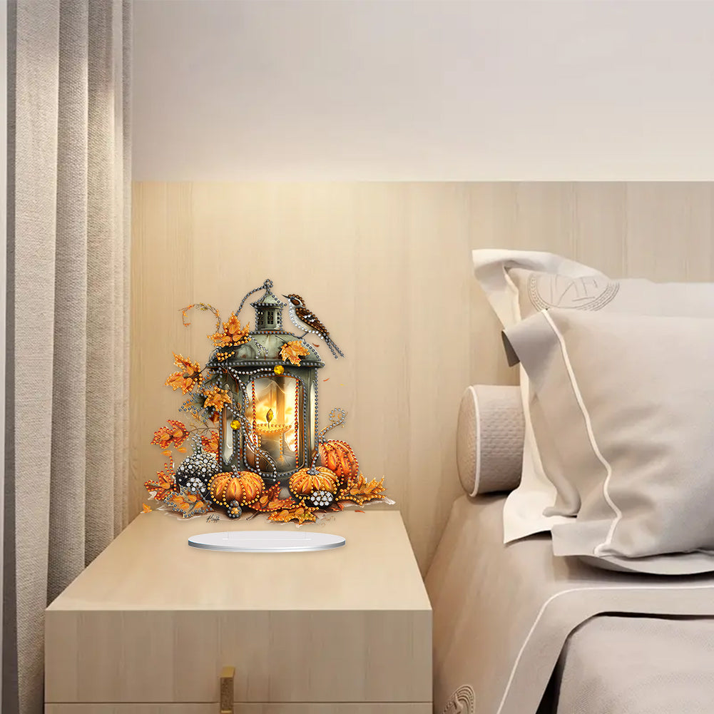 Special Shape Pumpkin Bird Oil Lamp Desktop Diamond Art Kits Bedroom Table Decor