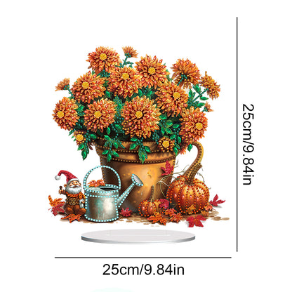Special Shape Autumn Flower Desktop Diamond Art Kits Bedroom Table Decor