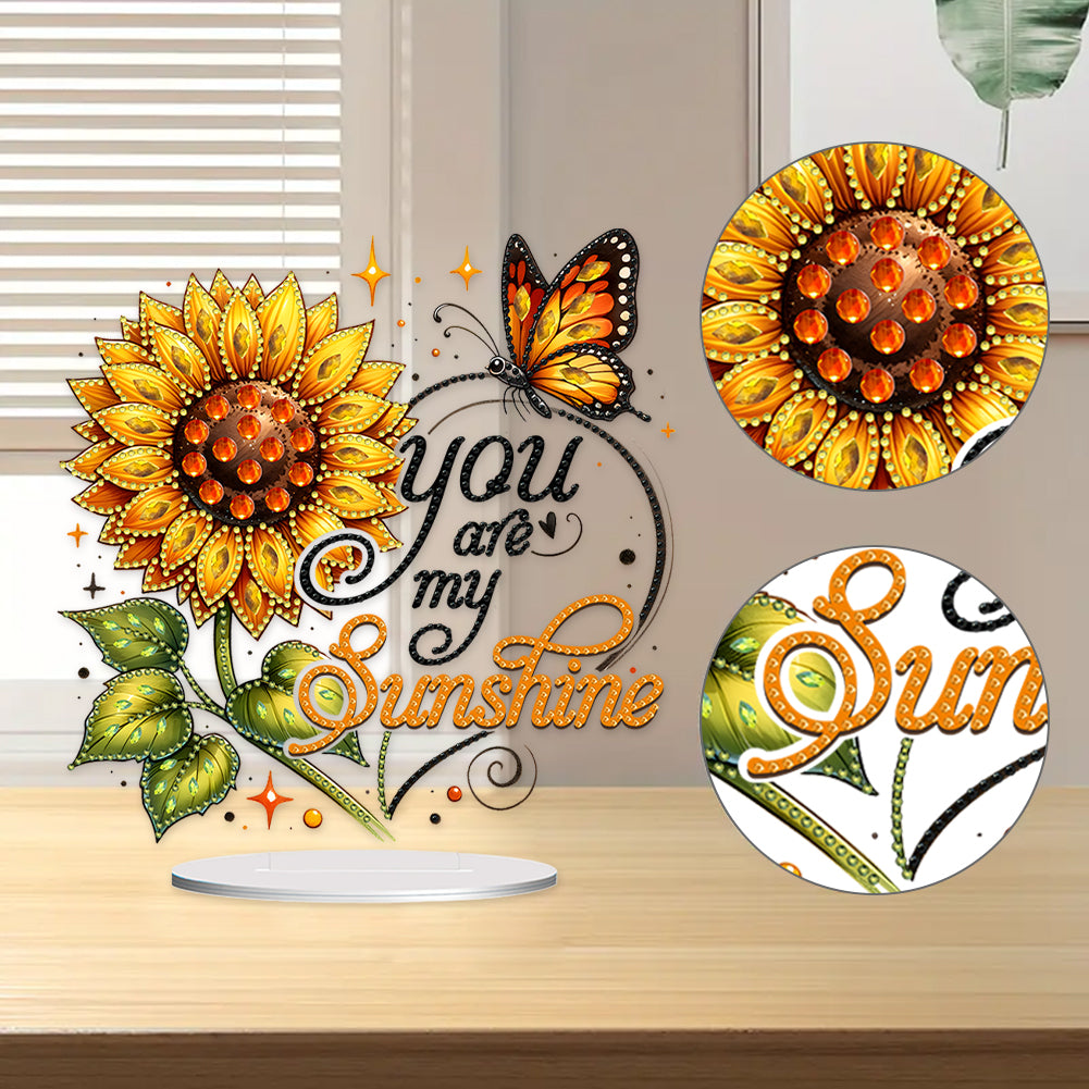 Special Shape Sunflower Moon Diamond Painting Desktop Decorations for Home Decor