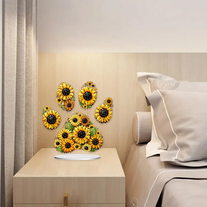 Special Shape Sunflower Paw Diamond Painting Desktop Decorations for Home Decor