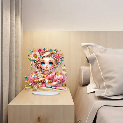 PVC Special Shaped Sewing Machine Girl Desktop Diamond Art Kits Bedroom Decor