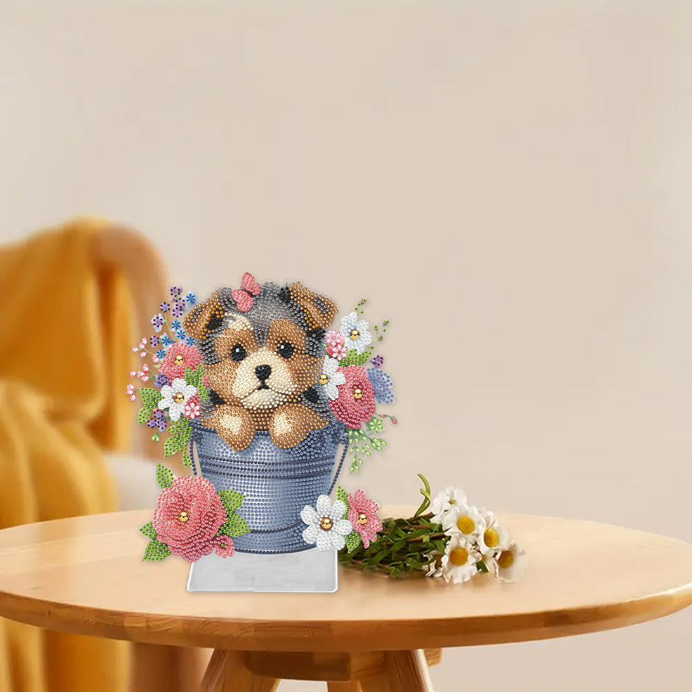 Acrylic Special Shape Puppy 5D DIY Diamond Painting Tabletop Decorations
