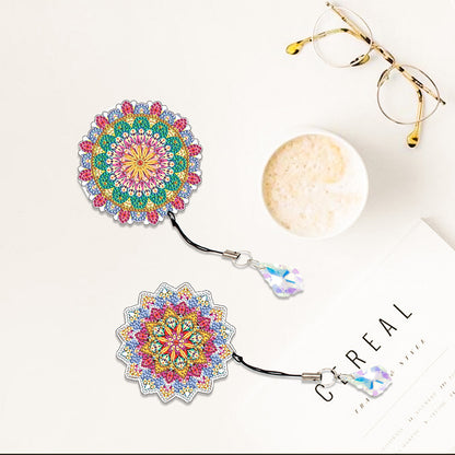 2Pcs Special Shape Colorful Mandala Diamond Painting Bookmark Art Projects