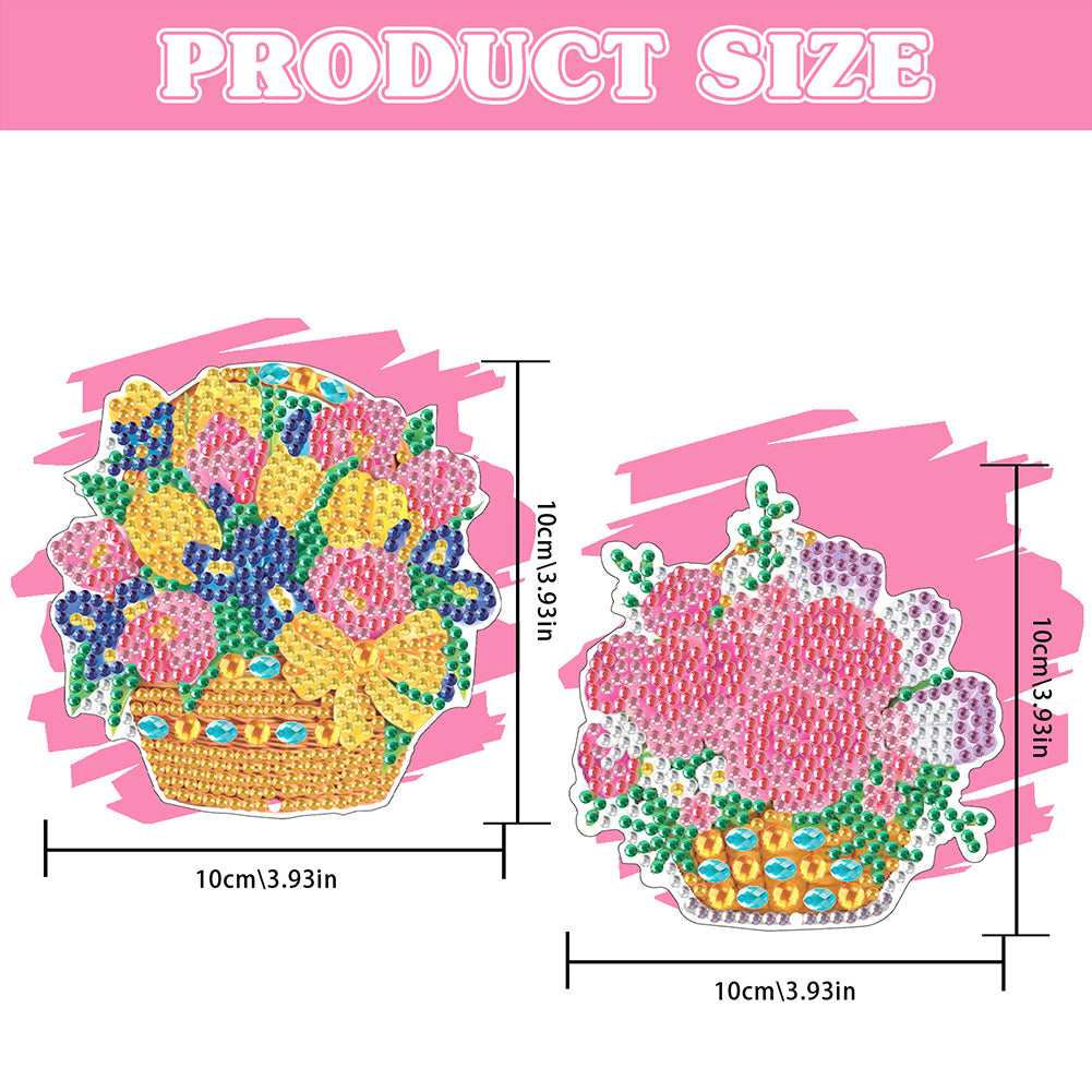 2Pcs Special Shape Bouquet 5D DIY Diamond Painting Bookmark for Reading Day Gift