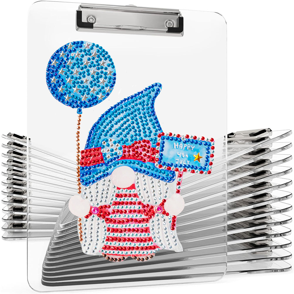 Acrylic Gnome 5D DIY Diamond Painting File Folder Clipboard Office Stationary