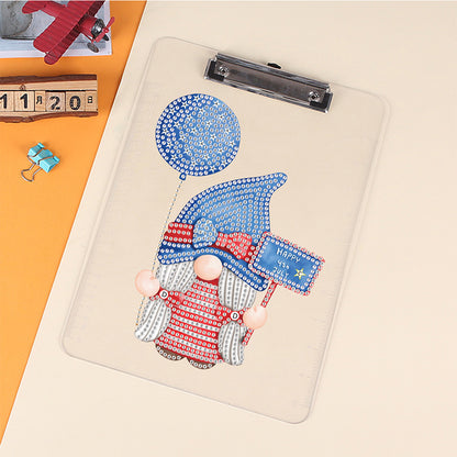 Acrylic Gnome 5D DIY Diamond Painting File Folder Clipboard Office Stationary