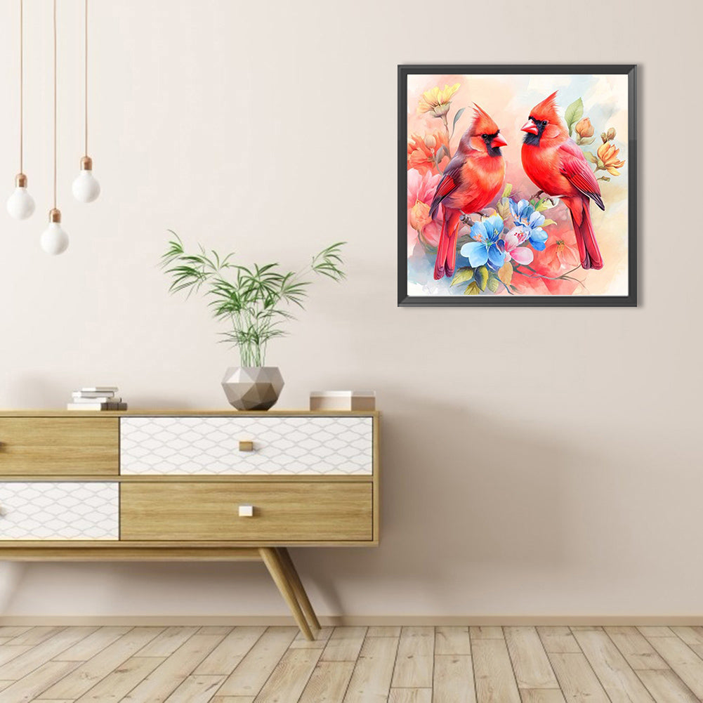 Double Cardinal - Full AB Round Drill Diamond Painting 40*40CM