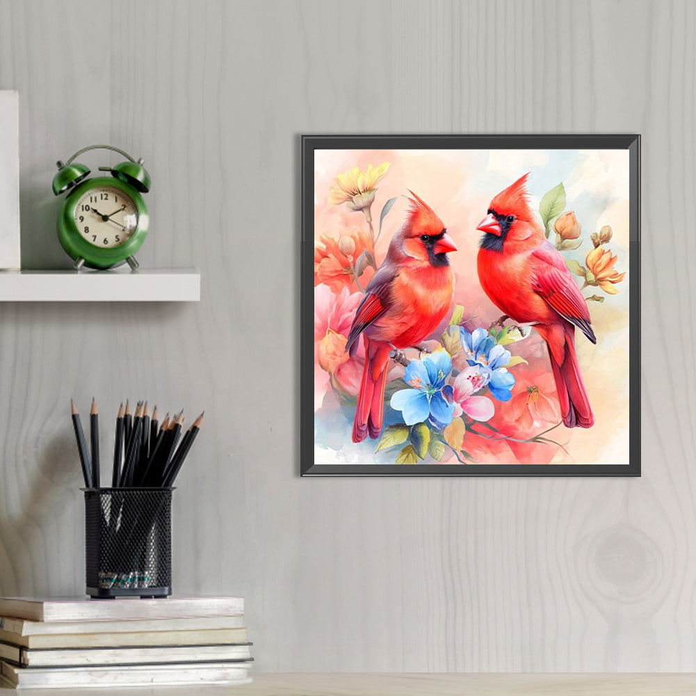 Double Cardinal - Full AB Round Drill Diamond Painting 40*40CM
