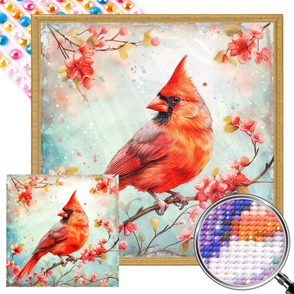 Red Linnet On Branch - Full AB Round Drill Diamond Painting 40*40CM