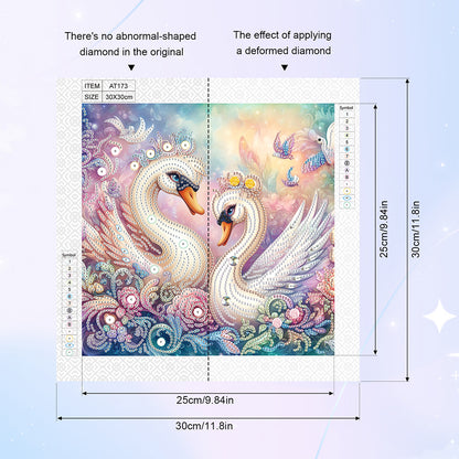 Swan - Special Shaped Drill Diamond Painting 30*30CM