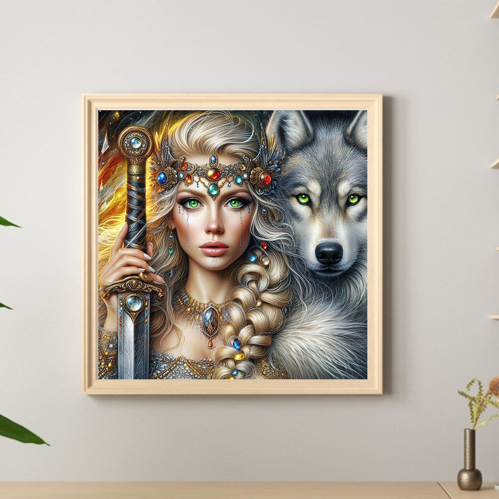Beauty And The Wolf - Full Round Drill Diamond Painting 40*40CM
