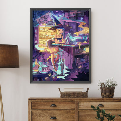 Modern Witch - Full AB Round Drill Diamond Painting 40*50CM
