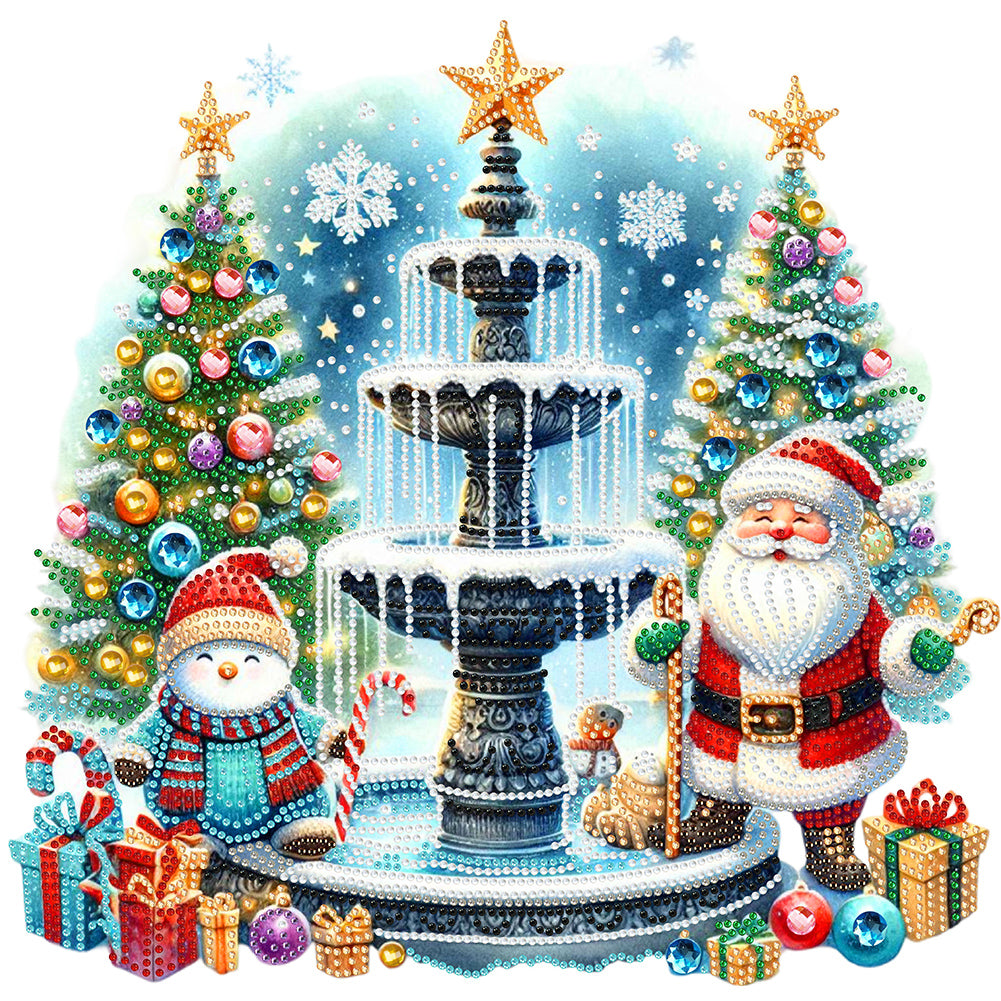 Christmas Fountain - Special Shaped Drill Diamond Painting 40*40CM