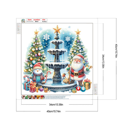 Christmas Fountain - Special Shaped Drill Diamond Painting 40*40CM