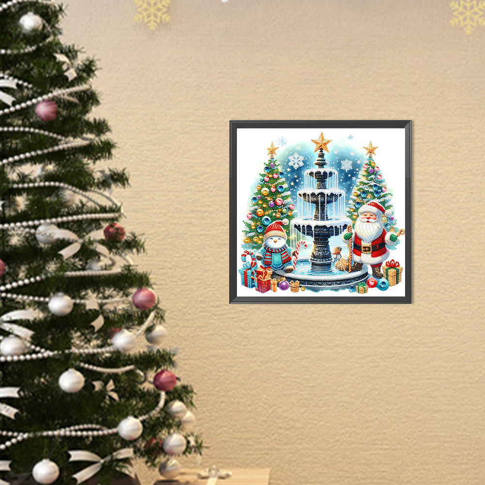 Christmas Fountain - Special Shaped Drill Diamond Painting 40*40CM