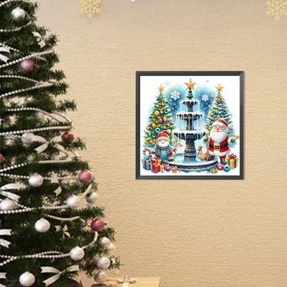 Christmas Fountain - Special Shaped Drill Diamond Painting 40*40CM