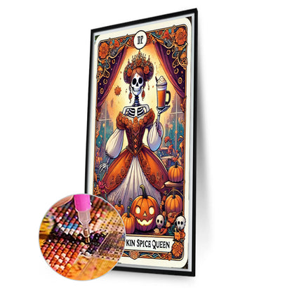 Pumpkin Spice Queen - Full AB Round Drill Diamond Painting 40*70CM