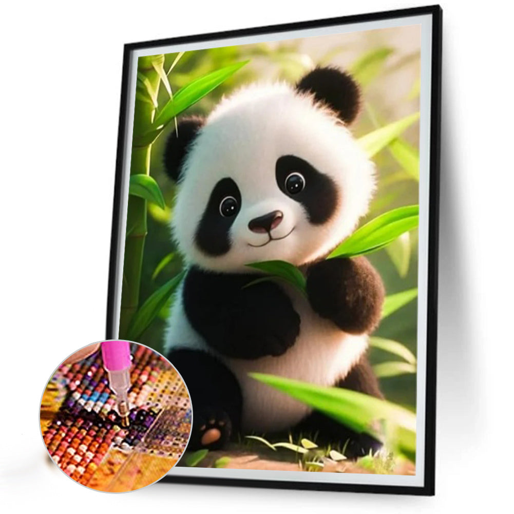 Cute Panda - Full AB Round Drill Diamond Painting 40*50CM
