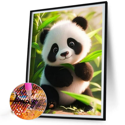 Cute Panda - Full AB Round Drill Diamond Painting 40*50CM