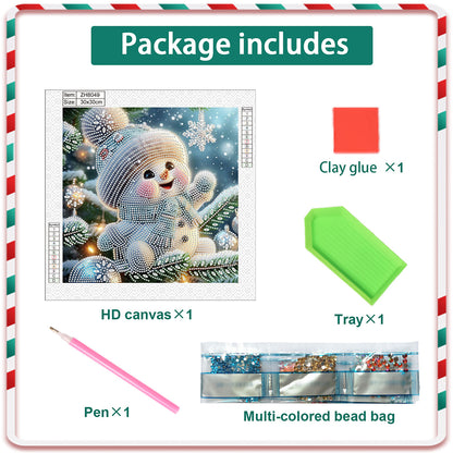 Christmas Atmosphere Snowman - Special Shaped Drill Diamond Painting 30*30CM