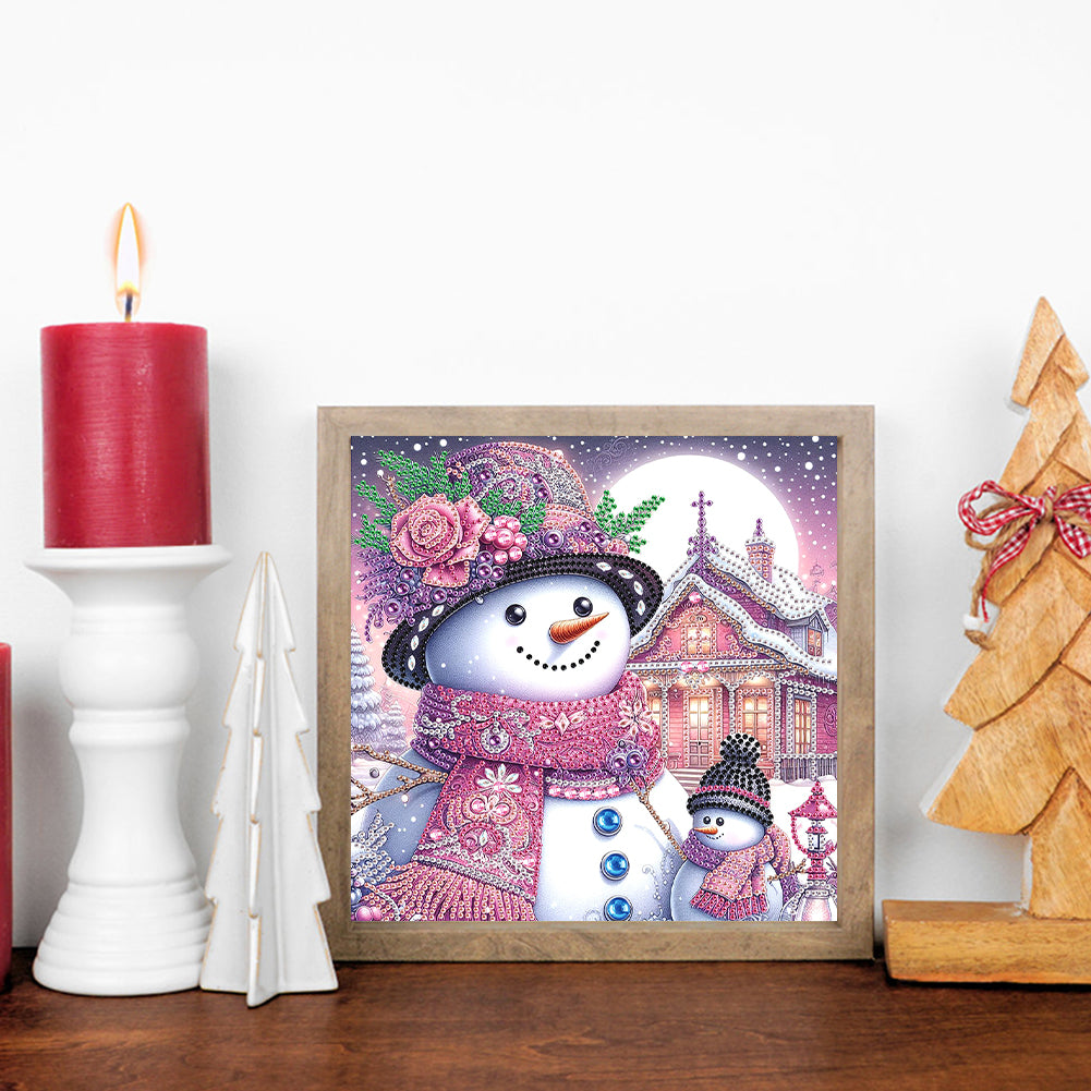 Christmas Atmosphere Snowman - Special Shaped Drill Diamond Painting 30*30CM