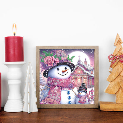 Christmas Atmosphere Snowman - Special Shaped Drill Diamond Painting 30*30CM