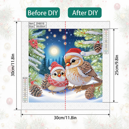 Christmas Bird - Special Shaped Drill Diamond Painting 30*30CM