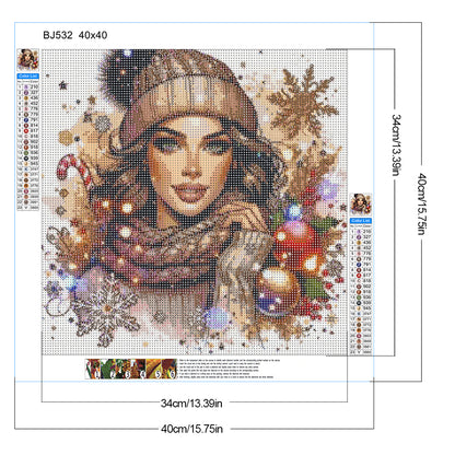 Christmas Girl - Full Round Drill Diamond Painting 40*40CM