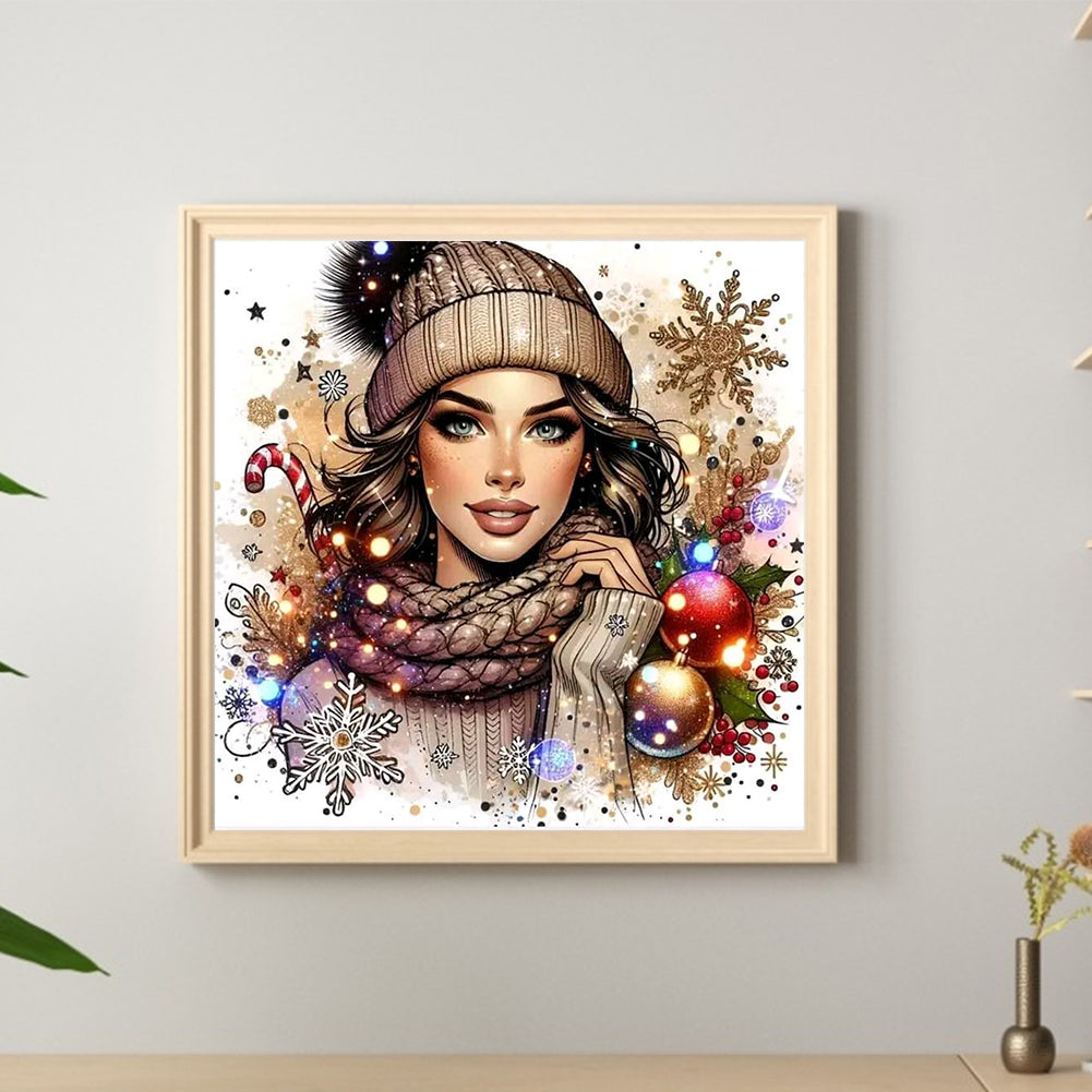 Christmas Girl - Full Round Drill Diamond Painting 40*40CM