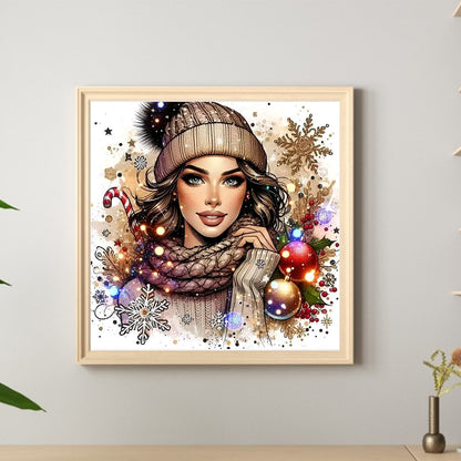 Christmas Girl - Full Round Drill Diamond Painting 40*40CM