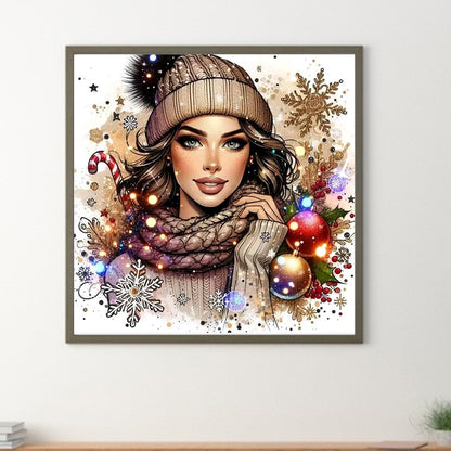Christmas Girl - Full Round Drill Diamond Painting 40*40CM