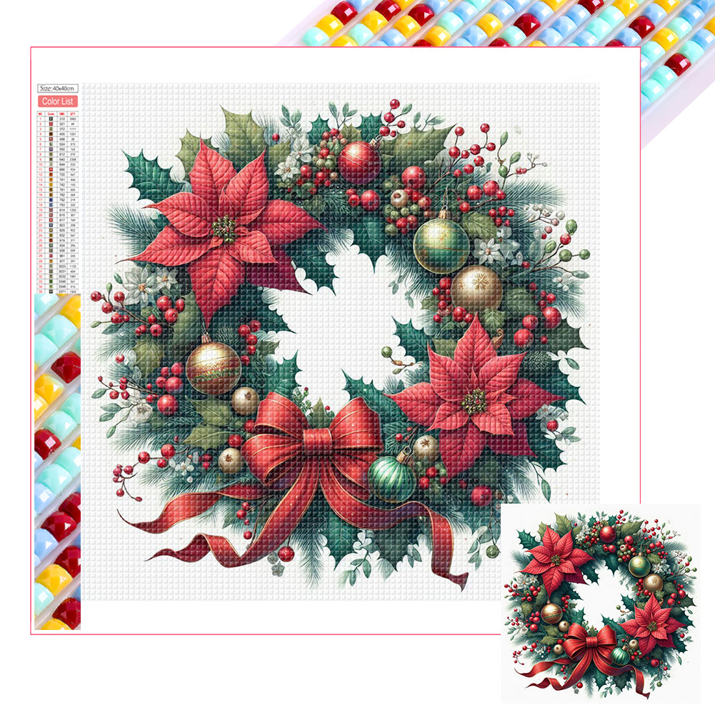 Christmas Wreath - Full Square Drill Diamond Painting 30*30CM