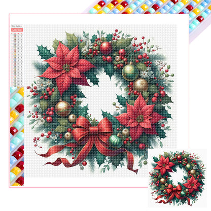 Christmas Wreath - Full Square Drill Diamond Painting 30*30CM