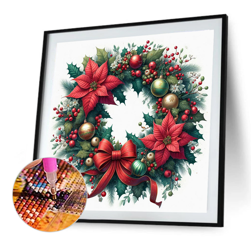 Christmas Wreath - Full Square Drill Diamond Painting 30*30CM