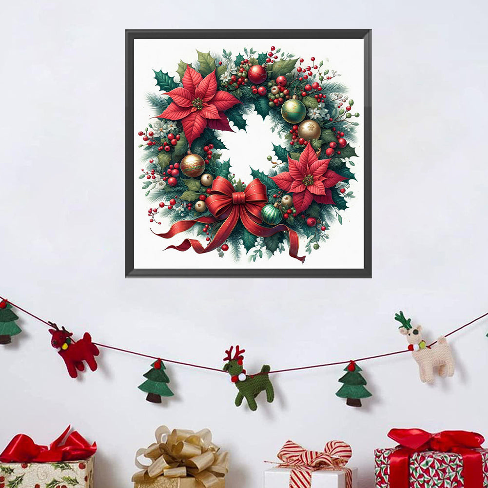 Christmas Wreath - Full Square Drill Diamond Painting 30*30CM