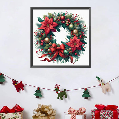 Christmas Wreath - Full Square Drill Diamond Painting 30*30CM