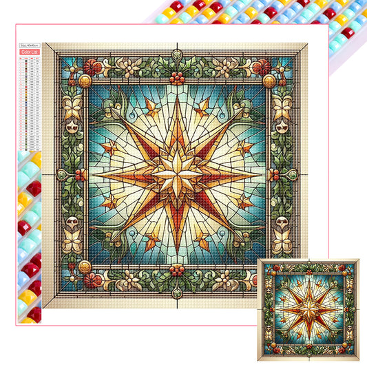 Glass Painting Style Christmas - Full Square Drill Diamond Painting 40*40CM