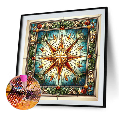Glass Painting Style Christmas - Full Square Drill Diamond Painting 40*40CM