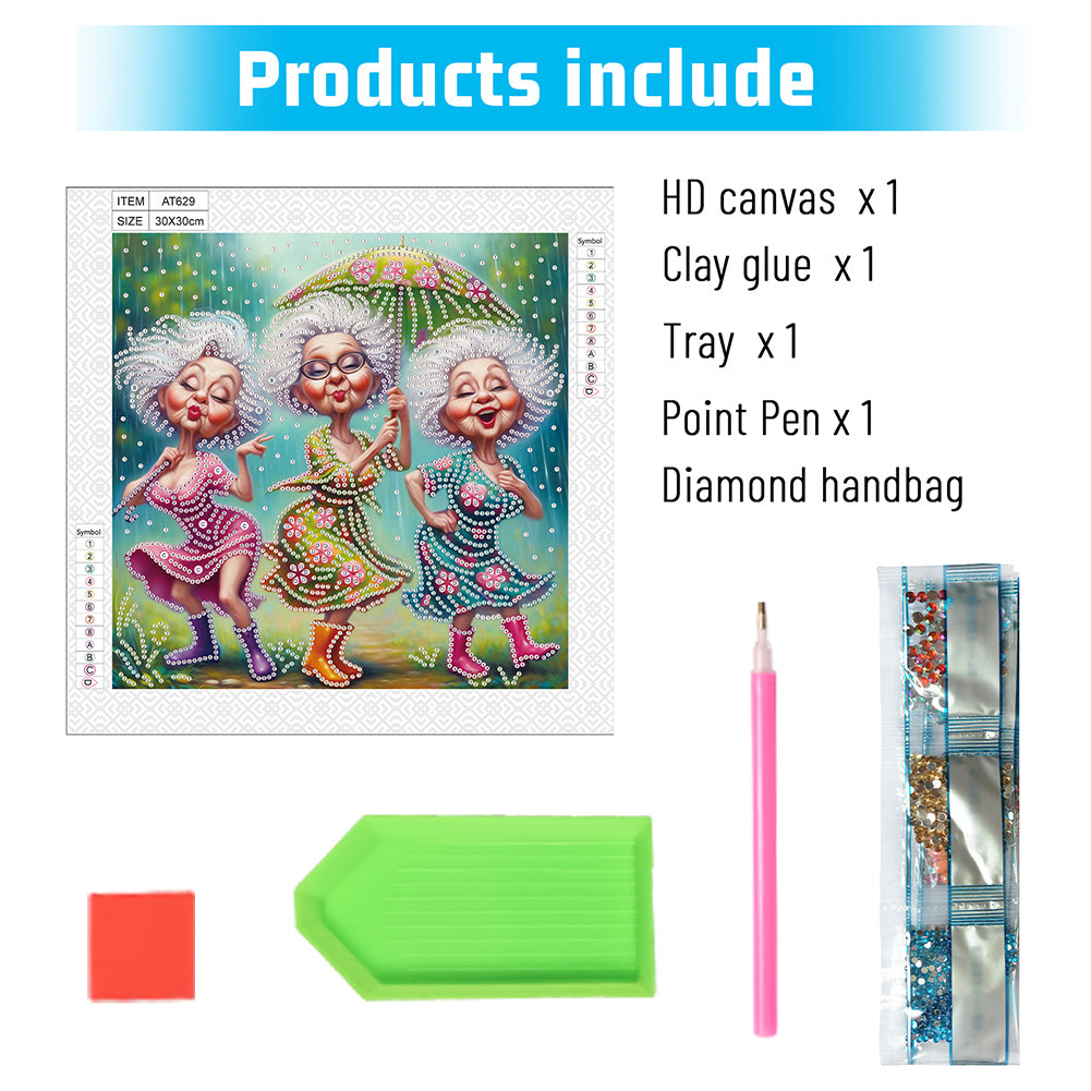 Cute Granny - Special Shaped Drill Diamond Painting 30*30CM