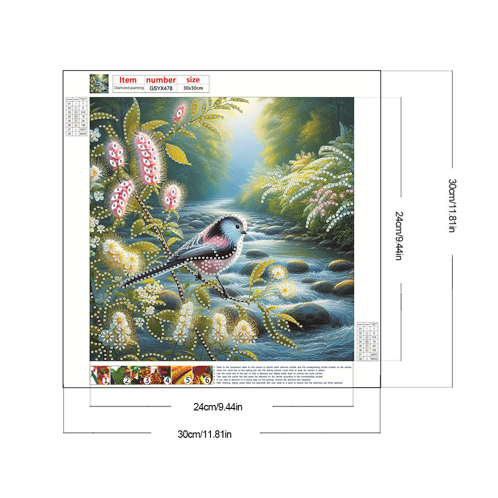 Birdsong And Flowers - Special Shaped Drill Diamond Painting 30*30CM