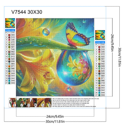 Butterfly Lily - Full Round Drill Diamond Painting 30*30CM