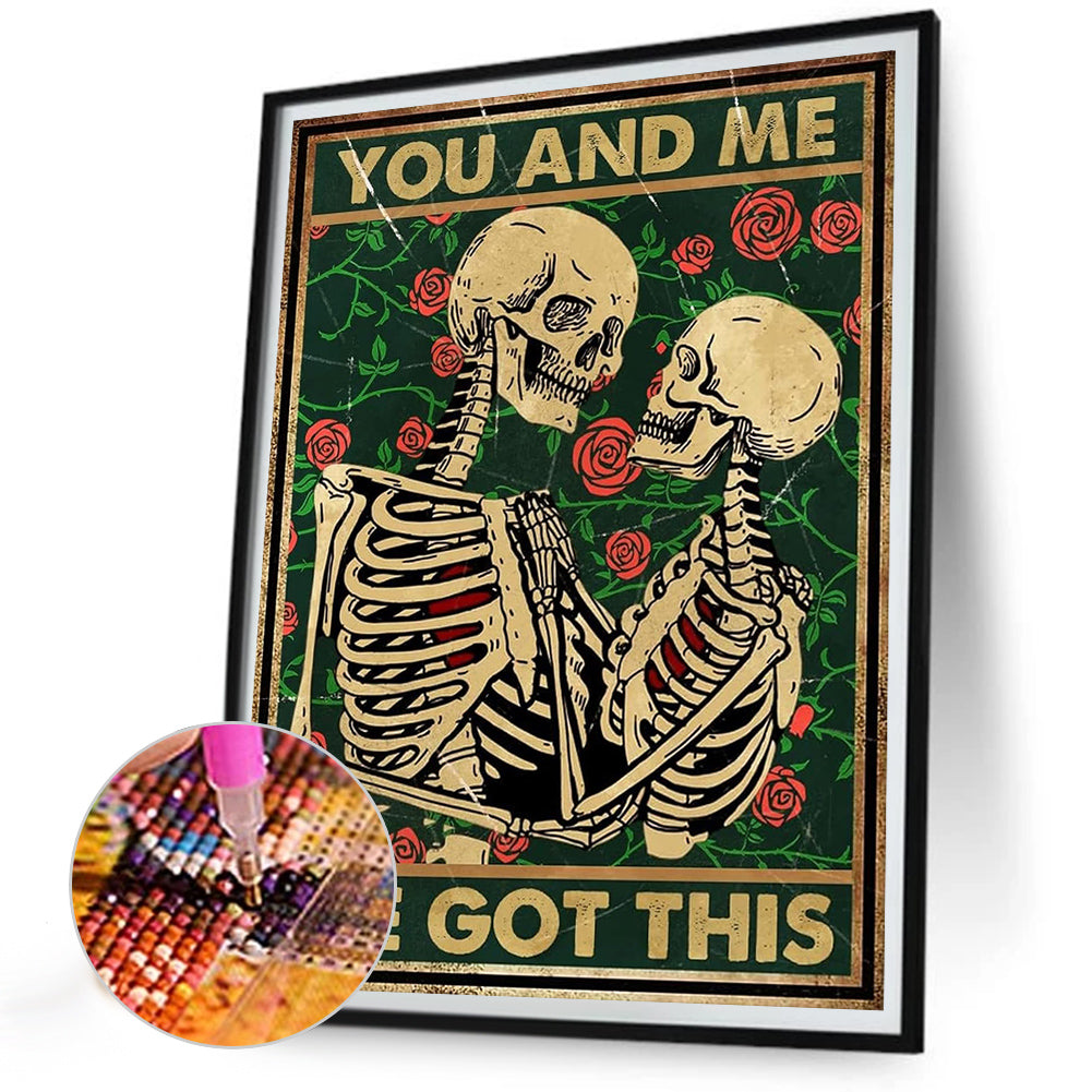 Two Skulls Tarot Cards - Full Round Drill Diamond Painting 30*40CM