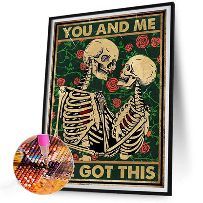 Two Skulls Tarot Cards - Full Round Drill Diamond Painting 30*40CM
