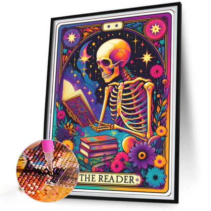 Reader Skeleton - Full AB Round Drill Diamond Painting 40*50CM