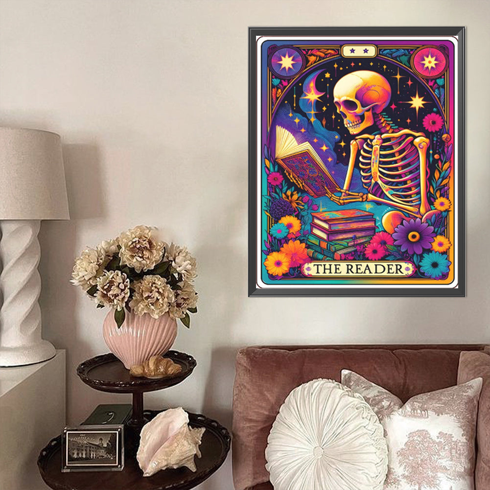 Reader Skeleton - Full AB Round Drill Diamond Painting 40*50CM