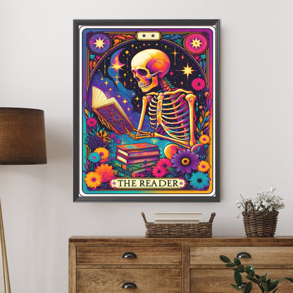 Reader Skeleton - Full AB Round Drill Diamond Painting 40*50CM