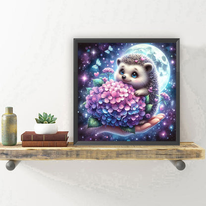 Hedgehog And Flowers - Full Round Drill Diamond Painting 30*30CM