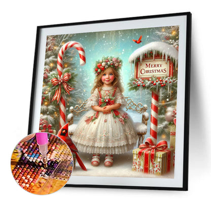 Christmas Girl - Full Round Drill Diamond Painting 40*40CM