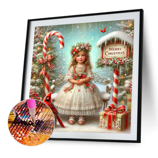 Christmas Girl - Full Round Drill Diamond Painting 40*40CM