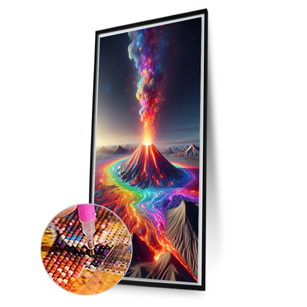Colorful Volcano Eruption - Full Round Drill Diamond Painting 40*70CM